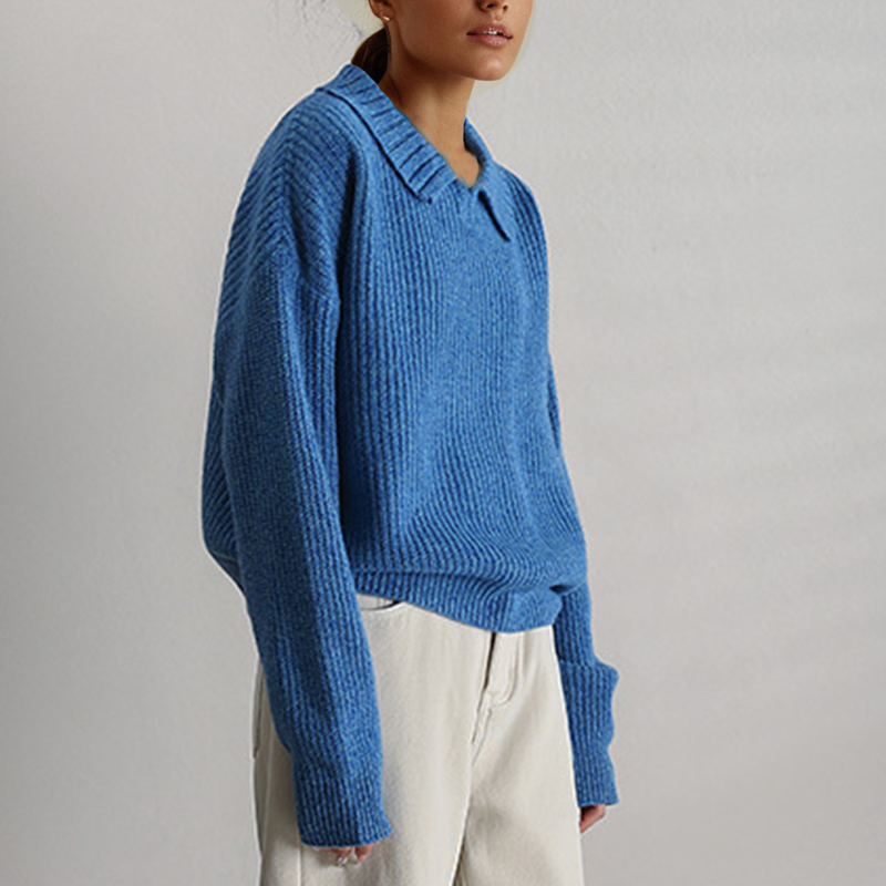 Celeste - Elegant Lapel Sweater