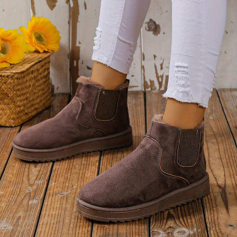 Edith Elegant Thick-Soled Cotton Boots