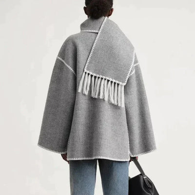 EleganceWrap Wool Blend Scarf Jacket