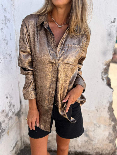 Chic Metallic Blouse