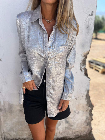 Chic Metallic Blouse