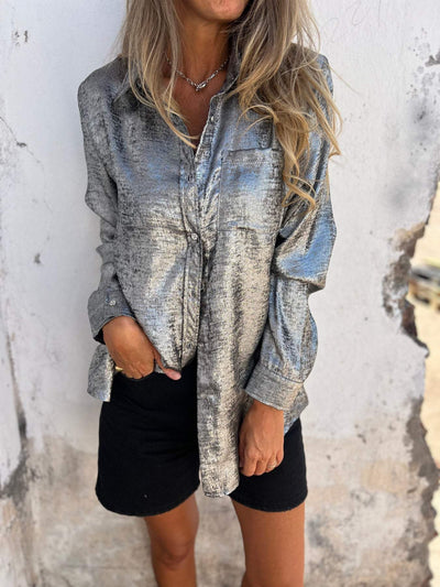 Chic Metallic Blouse