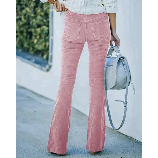 Fashionable Flared Trousers with Stretch