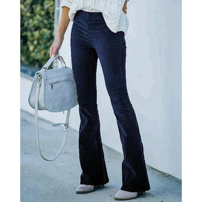 Fashionable Flared Trousers with Stretch